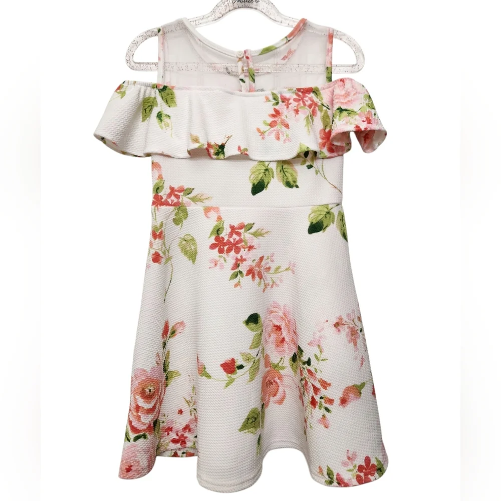 The Children's Place‎ Girls Short Sleeve Floral Cold Shoulder Kids Summer Dress